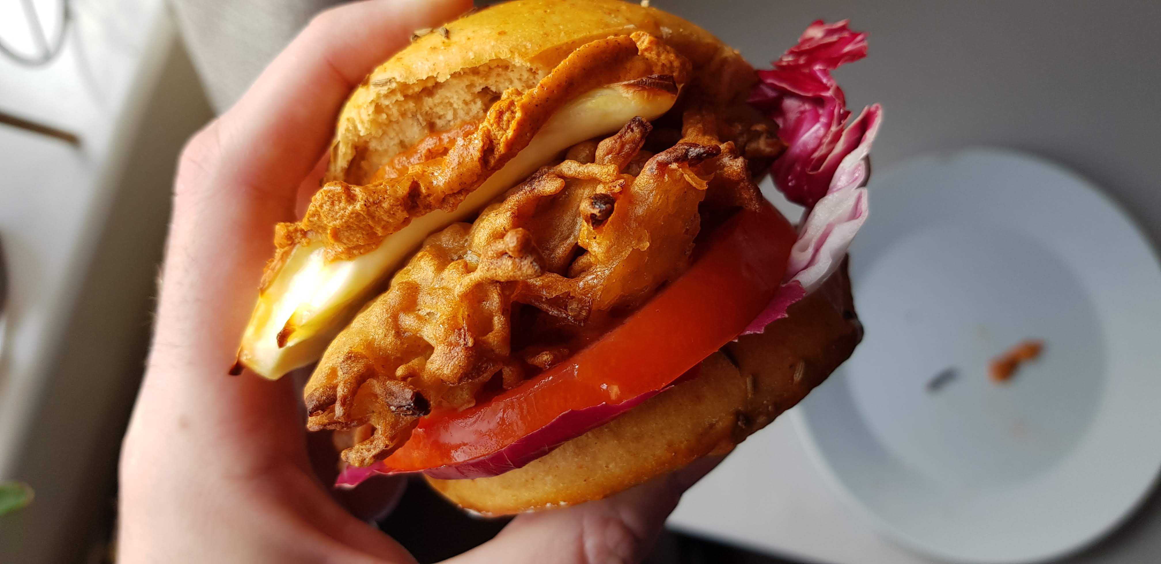 Onion Bhaji Burger